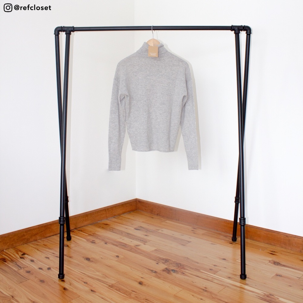 Reformation Cashmere Boyfriend Turtleneck (Grey) - Picture 3 of 4